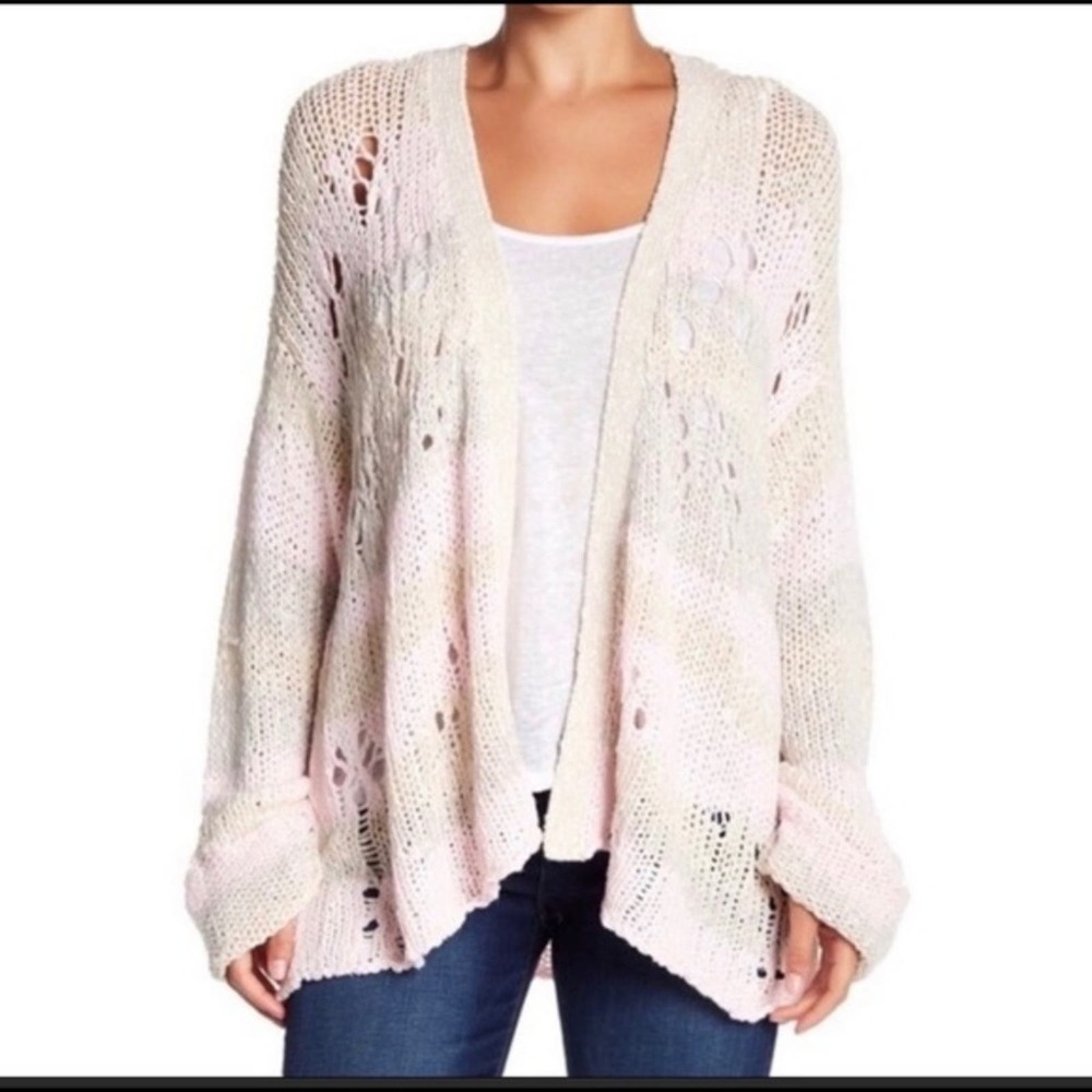 Wildfox Yara Distressed Dolman Cardigan Sweater S